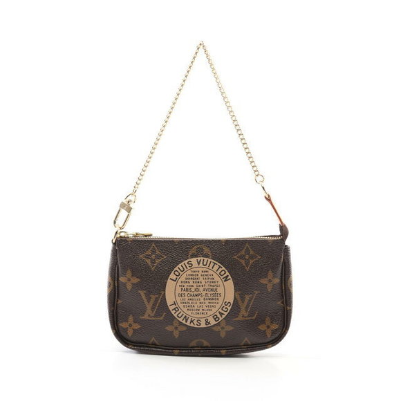 Louis Vuitton Handbag Pochette Brown Accessoires Monogram Leather - Picture 1 of 7